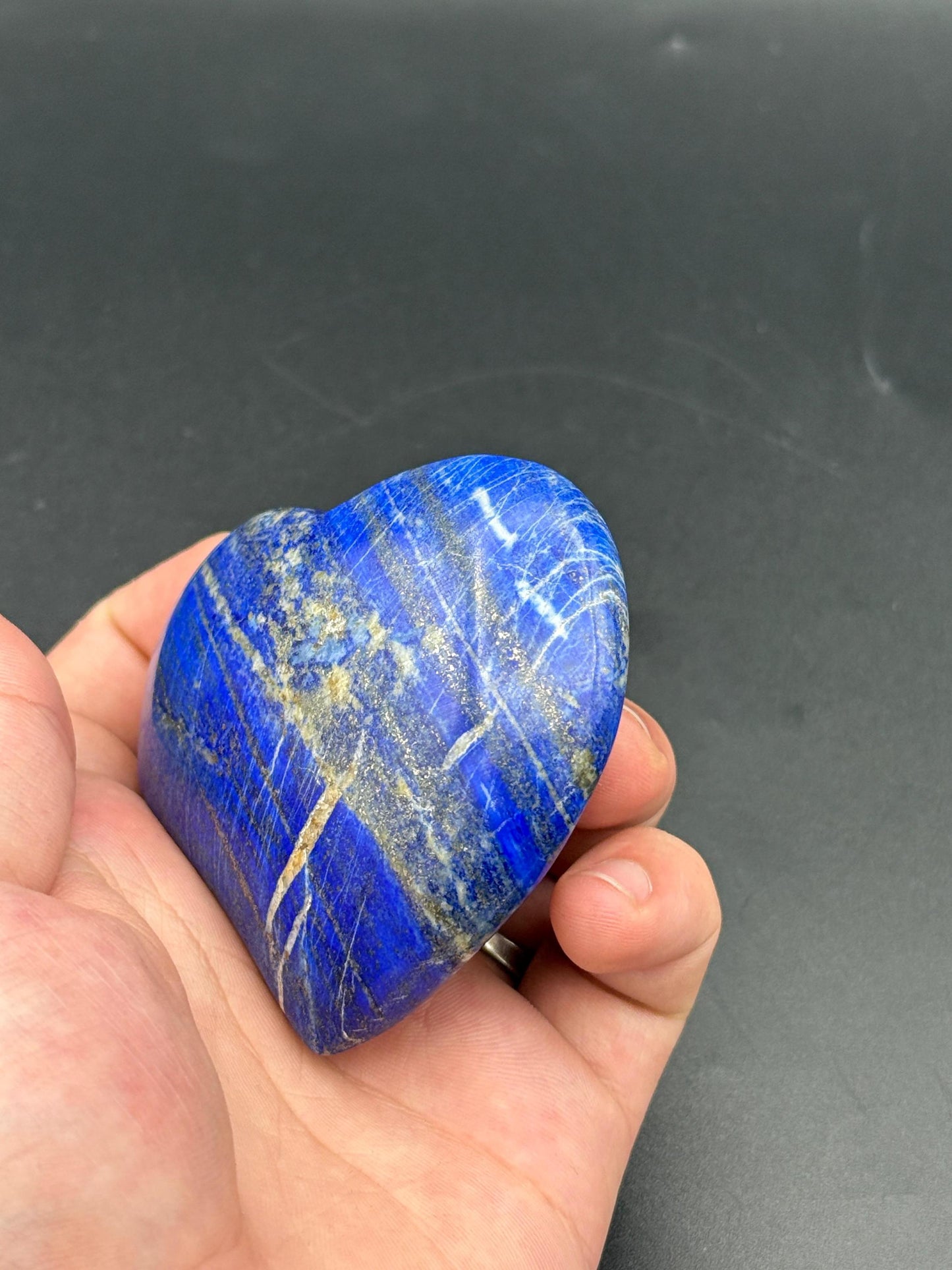 Polished Lapis Lazuli Heart Natural Blue Crystal Stone from Afghanistan