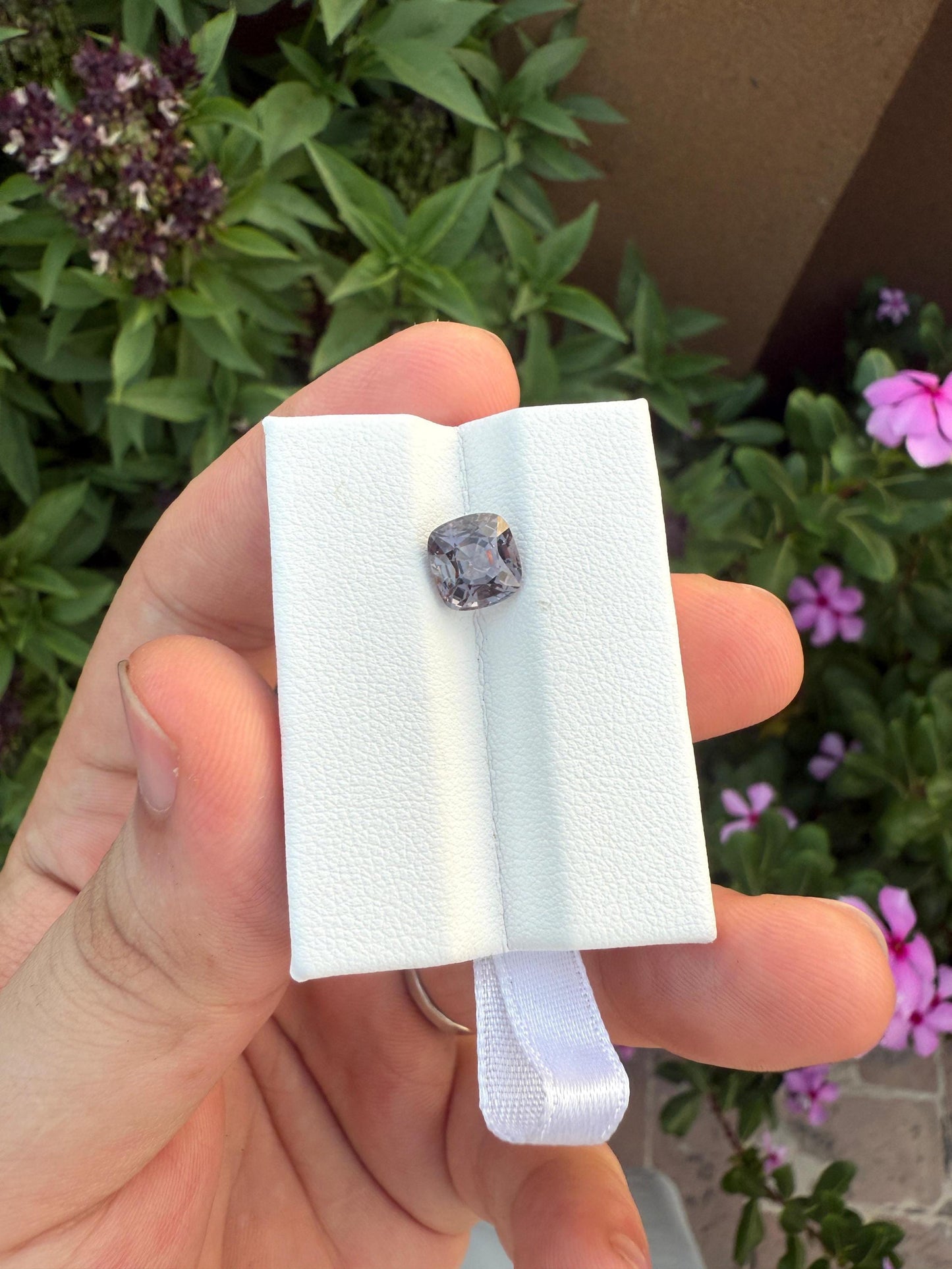 Natural Grey Spinel Gemstone: 2.57 Carat Square Cushion Cut, Untreated Burma Stone