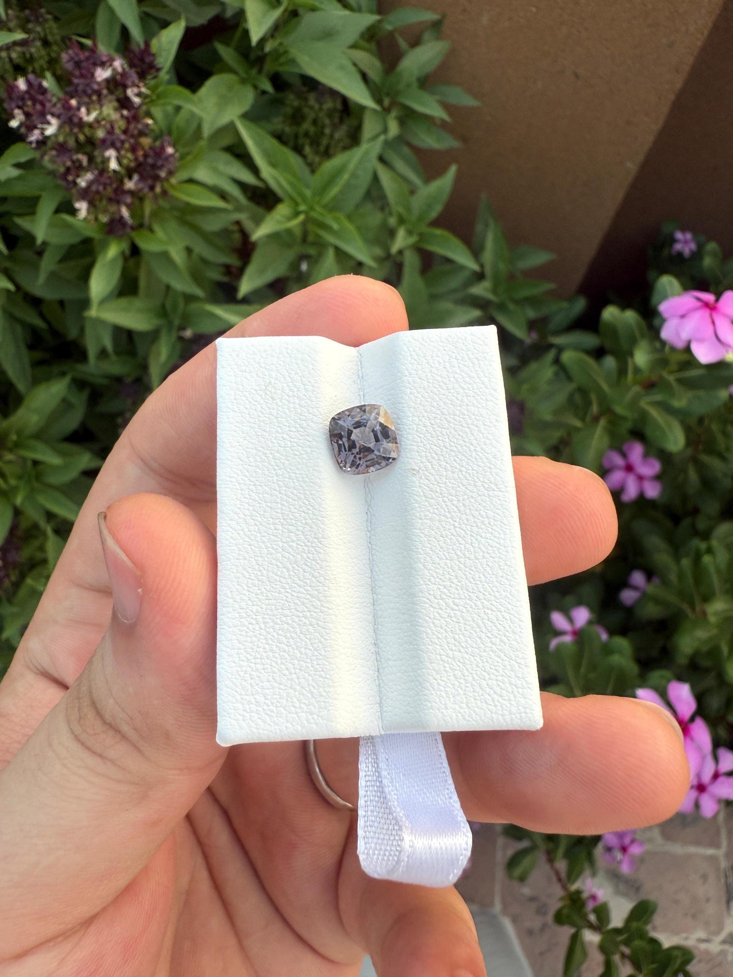 Natural Grey Spinel Gemstone: 2.57 Carat Square Cushion Cut, Untreated Burma Stone