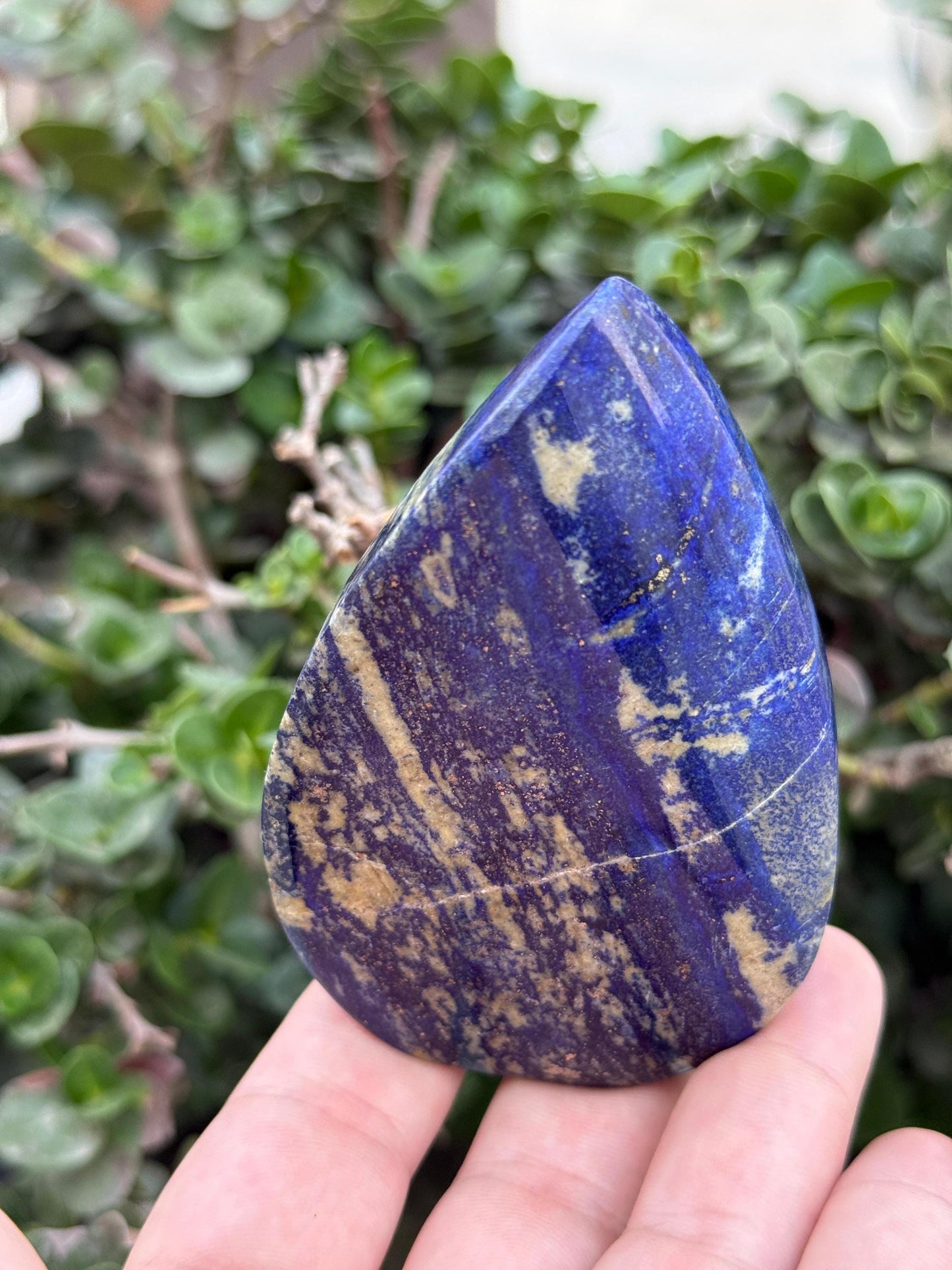 Lapis Lazuli Candle Crystal Sculpture  Polished Stone Decor