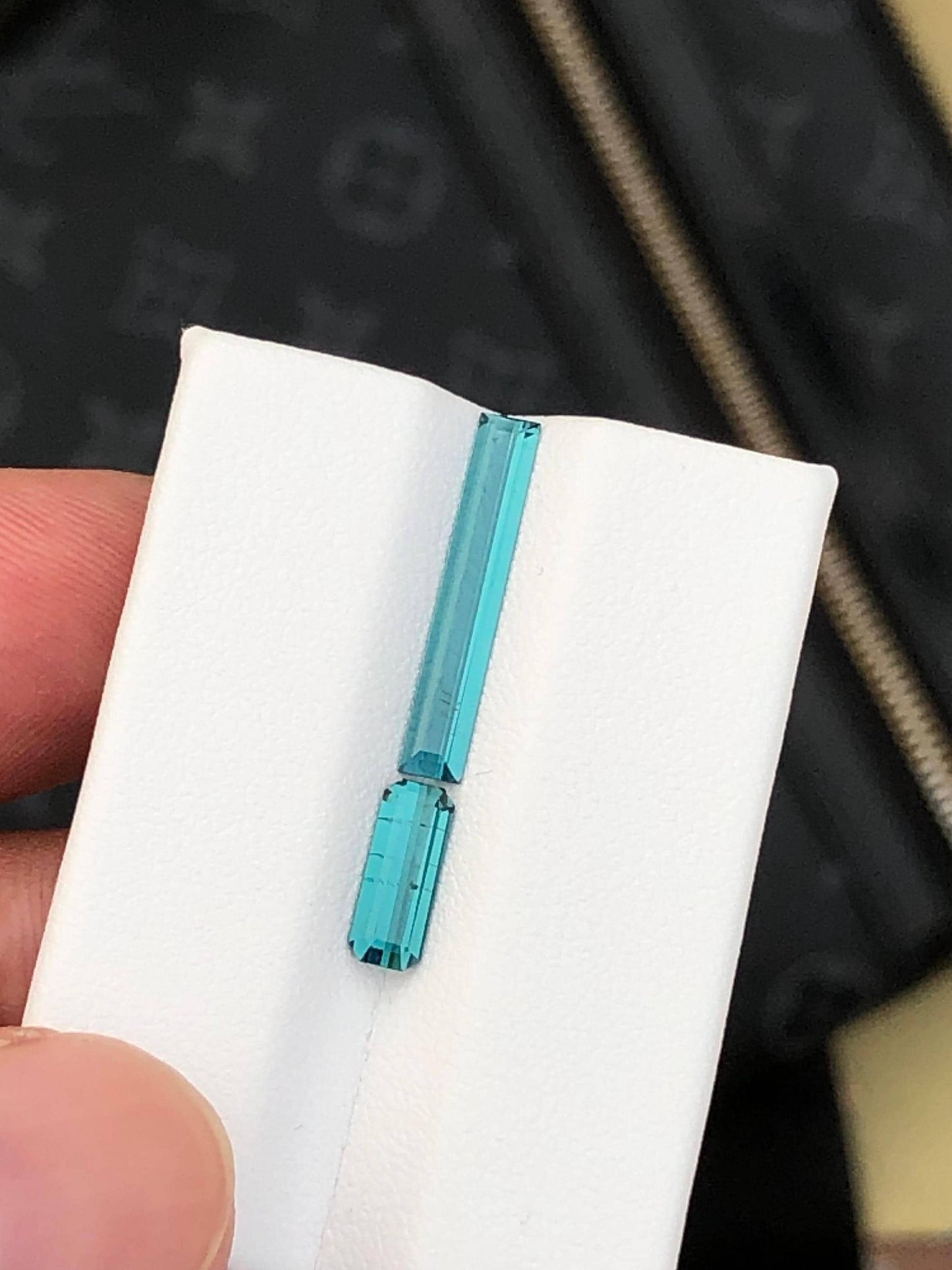 Natural Blue Tourmaline Faceted Gemstones  Loose Stones  Elongated Tourmaline for Jewelry Making  Custom Designs