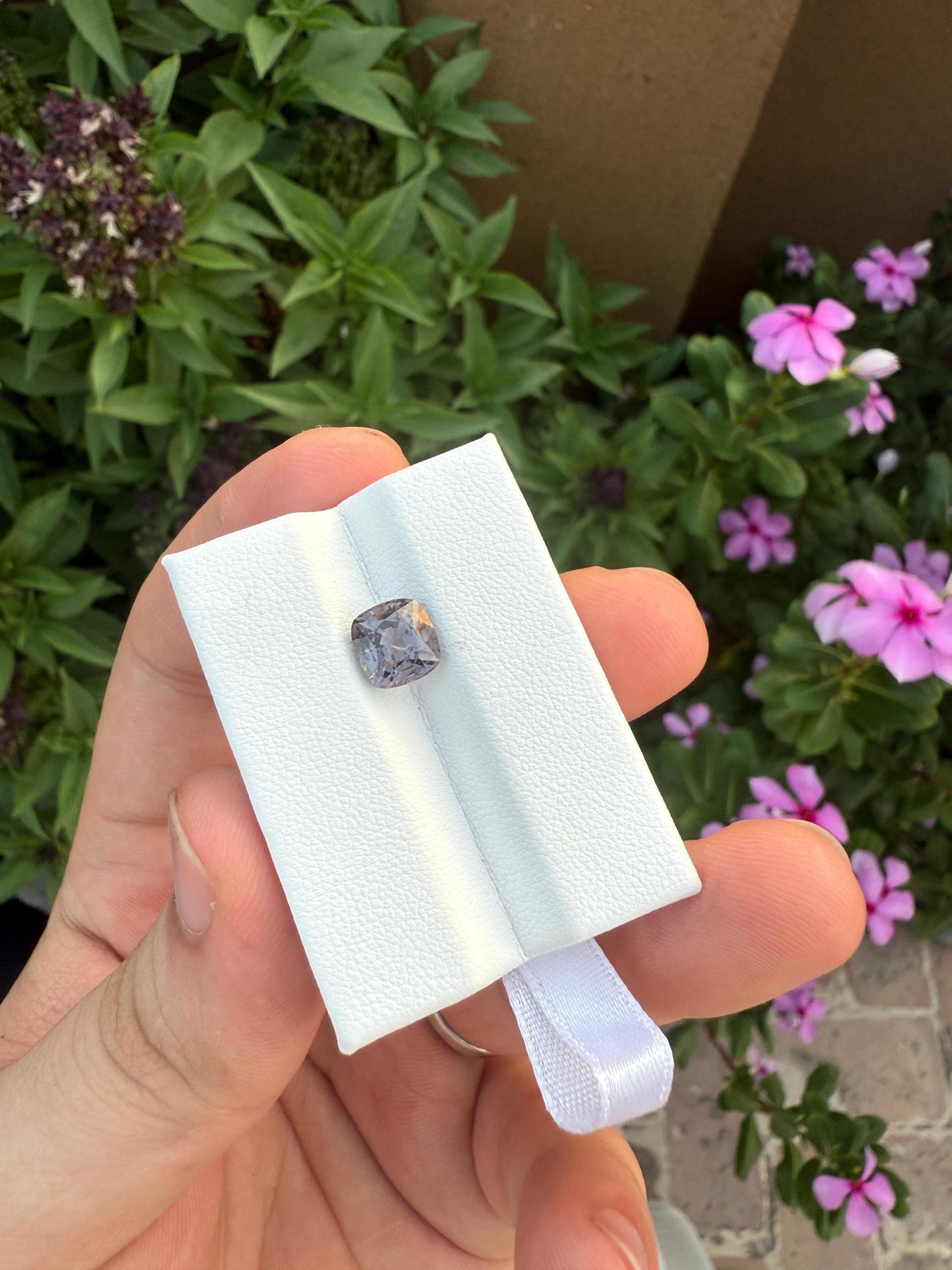 Natural Grey Spinel Gemstone: 2.57 Carat Square Cushion Cut, Untreated Burma Stone