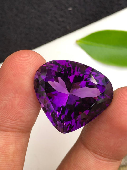 Natural Amethyst Gemstone Faceted Oval  Large Brazilian Purple Quartz for Jewelry  Collectors