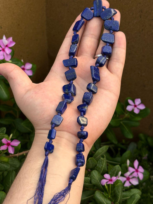 Afghan Lapis Lazuli Bead Set: Polished Royal Blue Gemstone, 59.80 grams